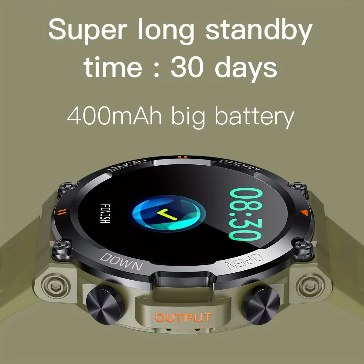K56Pro Men's Smart Watch with Heart Rate Monitor, Bluetooth Connectivity, 400mAh Long Battery Life, 1.39-Inch HD Display for Outdoor Sports