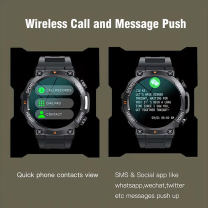 K56Pro Men's Smart Watch with Heart Rate Monitor, Bluetooth Connectivity, 400mAh Long Battery Life, 1.39-Inch HD Display for Outdoor Sports